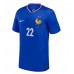 Maillot de foot France Theo Hernandez #22 Domicile vêtements Europe 2024 Manches Courtes